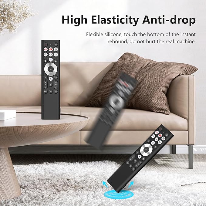 LEFXMOPHY ERF6A80 ERF6G80H ERF6F80H Cover for Hisense U6N U7N U8N U9N S7N Series 4K UHD Google Smart TV Remote Black Silicone Case