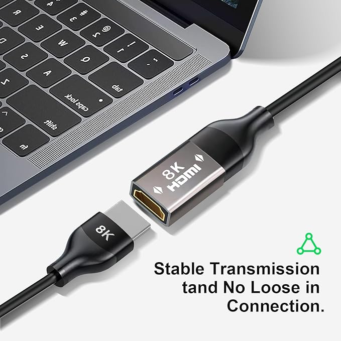HDMI Coupler 8K, HDMI 2.1 Female to Female Connector HDMI Extension Adapter, Support 8K@60Hz / 4K@120Hz 120UHD, 7680 * 4320 Resolution, 3D, HDR, ARC for Laptop, PC, Monitor, Roku TV, 2 Pack