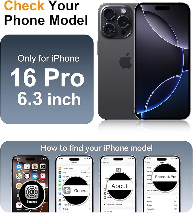 Red2Fire Magnetic for iPhone 16 Pro Case Waterproof, [Built-in Screen Protector][Compatible with MagSafe] [Full Body Shockproof] [Dustproof] Heavy Duty Rugged Phone Cover 6.3" Black