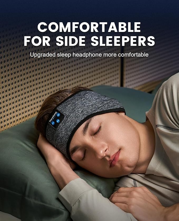 2 Pack Sleep Headphones Bluetooth 5.4 Headband, Sleeping Headband Headphones for Side Sleepers, Sweat Resistant Headband Earphones with Ultra-Thin Stereo Speakers for Sport Travel Yoga Airplane