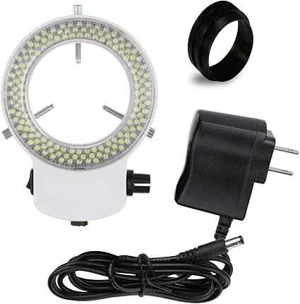 VMLIFR-09W White Adjustable 144 LED Ring Light Illuminator for Stereo Microscope
