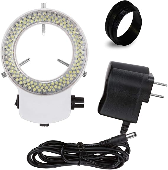 VMLIFR-09W White Adjustable 144 LED Ring Light Illuminator for Stereo Microscope