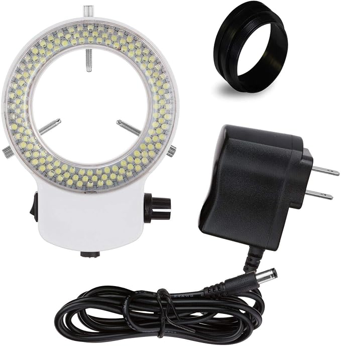 VMLIFR-09W White Adjustable 144 LED Ring Light Illuminator for Stereo Microscope