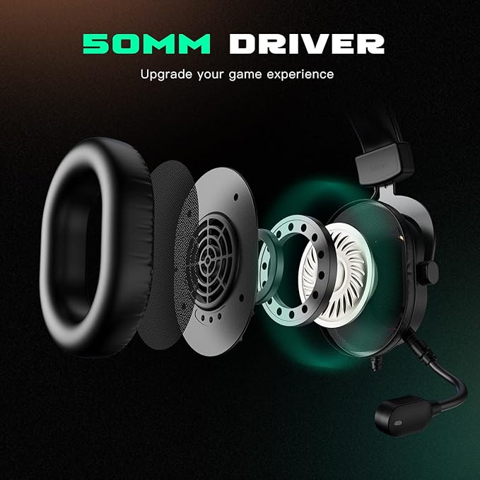 FIFINE PC Gaming Headset with 7.1 Surround Sound, RGB, Soft Ear Pads, USB Lavalier Microphone for Laptop and Mac (H6+K053)