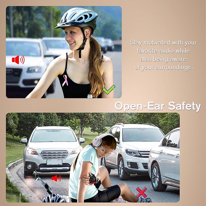 Ows Hanging Earphones 5.4 Bluetooth Outer Ear Open Earbuds Over The Ear Out of Outside Outer Open Ear Headphones Wireless Bluetooth Ear Hanging Headset Headphones Bone Air Conduction Earbuds