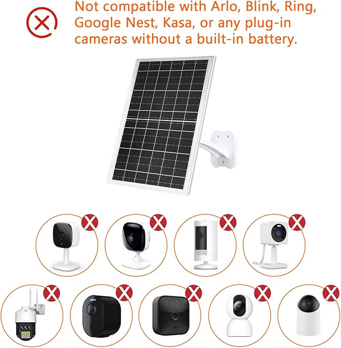 Zivif 13W Solar Panel for Outdoor Security Cameras, USB-C, Micro USB & 5.5x2.1mm DC Output, 360° Adjustable Mount, IP66 Waterproof, 7.2FT Cable, Compatible with Battery-Powered Cameras