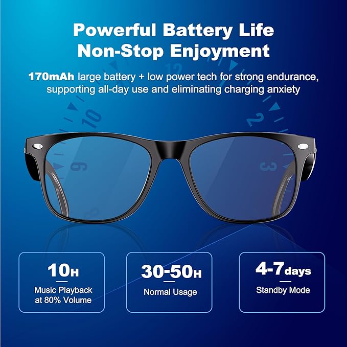 AI Smart Glasses for Women and Men, Bluetooth Sunglasses with Chat GPT and 164 Languages , Translation Glasses with Color-Change Lens, Music Playback & Hands-Free Calls, UV & Blue Light Protection