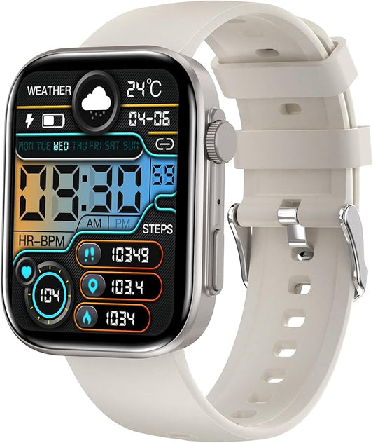 Smart Watches for Women Men, 2.01" HD Screen with 200+ Watch Faces, Heart Rate/SpO2/Sleep Monitor, 123 Sports Modes, IP68 Waterproof Fitness Tracker, Make/Answer Calls, Compatible with Android iPhone