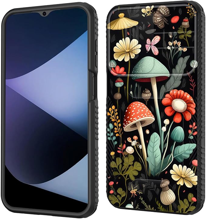 for Galaxy A16 5G Case Built in Slide Camera Lens Cover,Heavy Duty Shockproof Protection Dual Layer Case for Samsung Galaxy A16 5G 6.7" 2024,Mushroom Forest