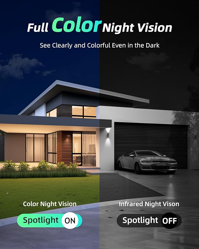 Solar Camera Outdoor Wireless, 2.4GHz Wi-Fi Security Camera with AI Motion Detection, Cameras for Home Security with 2K Color Night Vision, Two-Way Talk, IP66 Weatherproof, Cloud/SD Storage