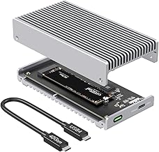 Qwiizlab Fanless 40Gbps USB4 SSD Enclosure with Aluminum Chasiss, Compatible with Thunderbolt 5/4/3. Supports PCIe M.2 NVMe up to 8TB, Silver (SSD Not Included) - Image 1