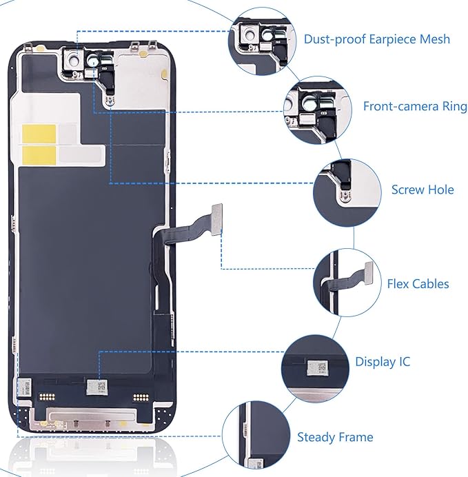 for iPhone 14 Pro Screen Replacement 6.1 Inch, Diykitpl 3D Touch LCD Display for A2650, A2889, A2892, A2891, A2890, with Repair Tools Kit+Waterproof Frame Sticker+Tempered Glass