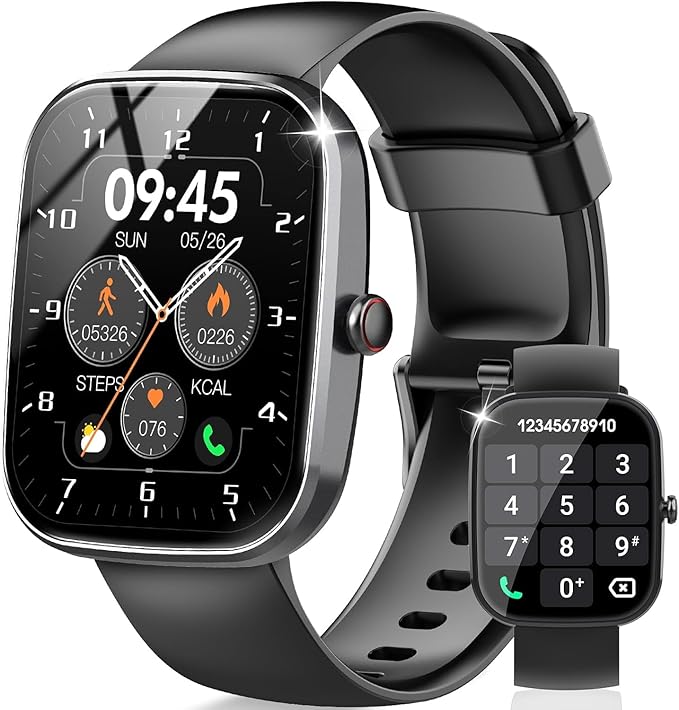 Csasan Smart Watch for Men Women, 1.91" HD Screen Smartwatch Heart Rate/Sleep/Steps Monitor, Activity Trackers for Android iOS Black