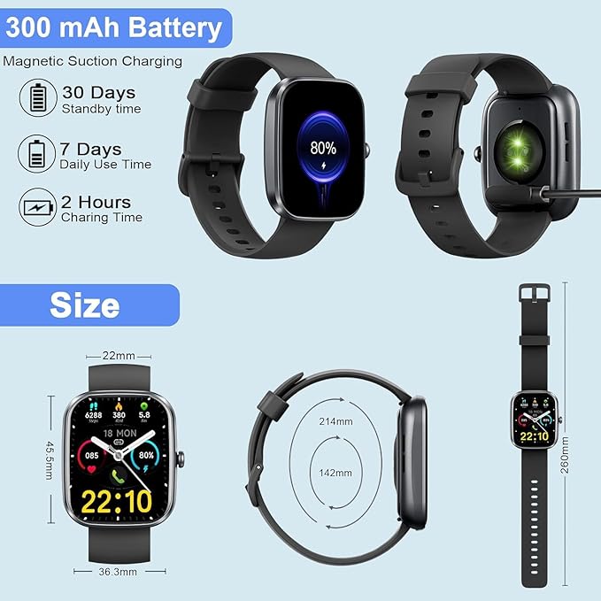 Smart Watch for Men Women (Answer/Make Call), 2026 New 1.91" HD SmartWatch, Fitness Watch with 120+ Sport Modes, IP68 Waterproof, Pedometer, Heart Rate/Sleep Monitor, Activity Tracker for Android iOS
