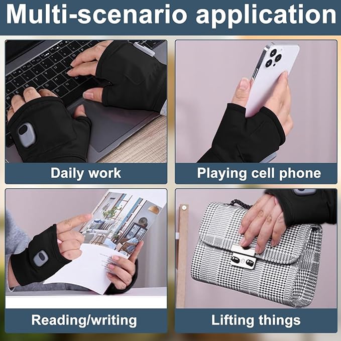 Portable Heating Gloves with Digital Display,Smart Thermostatic Heated Fingerless Gloves, 2026 New Rechargeable Fingerless Heated Gloves for Women Men