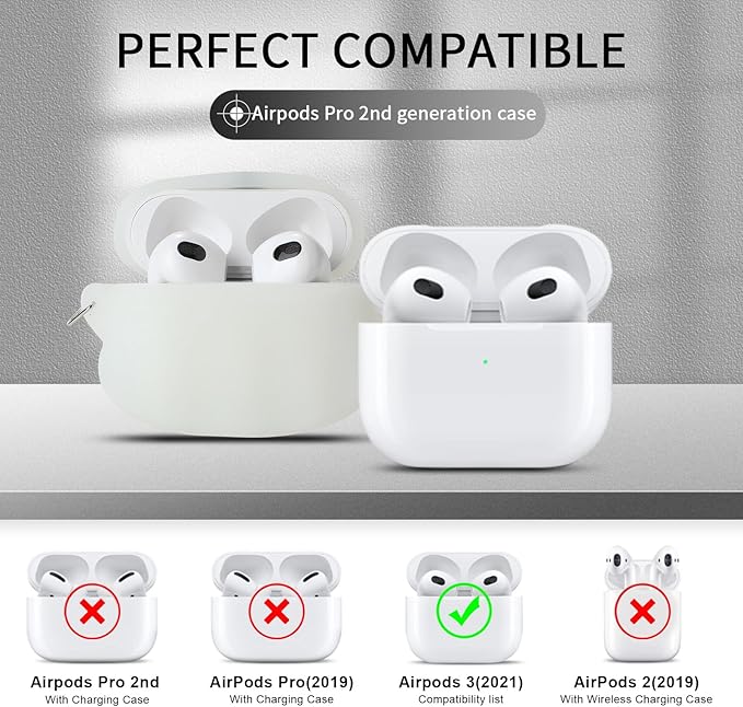 Maxjoy for Airpods 3rd Generation Case, Cute Luminous Ghost Case for AirPods 3, Unique Design Funny Kawaii 3D Cartoon Characters Silicone AirPods 3 Case with Cleaner kit, White Ghost
