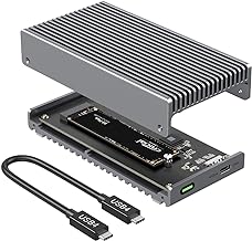 Qwiizlab Fanless 40Gbps USB4 SSD Enclosure with Aluminum Chasiss, Compatible with Thunderbolt 5/4/3. Supports PCIe M.2 NVMe up to 8TB, Gray (SSD Not Included) - Image 1