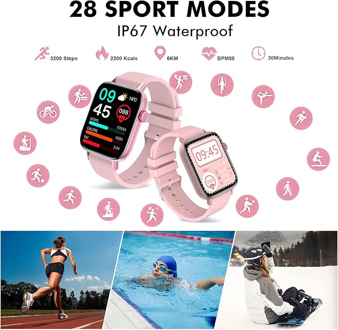 Smart Watch for Women (Answer/Make Calls) Compatible with iPhone/Android Phones - 1.9" HD Screen Fitness Tracker : Heart Rate/Sleep Monitor/Pedometer/Calories, Multiple Sports Tracker Watch Waterproof