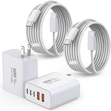 iPhone 17/16 Fast Charger Block,2 Pack 60W USB Charging Block 5-Port Charge Adapter for Apple iPhone Charger with 6FT USB C Woven Fast Charging Cable for iPhone17/16e/16Pro/15ProMax, iPad Pro/Air/Mini - Image 1
