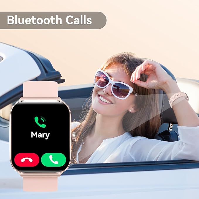 Smart Watch for Women Men, Smartwatch 1.83'' Alexa Built-in Fitness Tracker IP68 Waterproof Watch for Women Compatible for Android & iOS with Bluetooth Calls, IP68 Heart Rate/Sleep/SpO2 Monitor, 110+