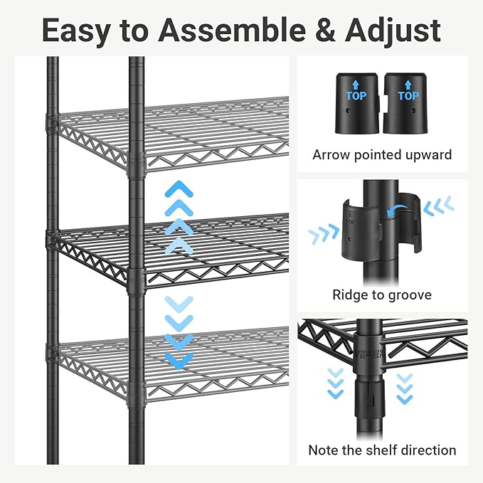 VIPEK S3 Freestanding Clothes Rack Heavy Duty Garment Rack 6-Tier Shoe Racks Closet Storage Organizer Large Wardrobe, Hanging Rod, Adjustable Metal Shelf, 68.9" L x 15.7" W x 76.4" H, White