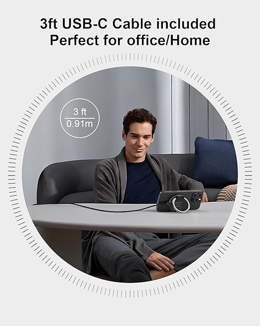 Android MagSafe Wireless Charger Pad with Stand??15W Fast Charging Magnetic Pad for Samsung Galaxy S25 Ultra/S24, iPhone 17/16e/15/14, Google Pixel 9a/10 Pro XL, AirPods, Qi-Enabled Cordless Charger