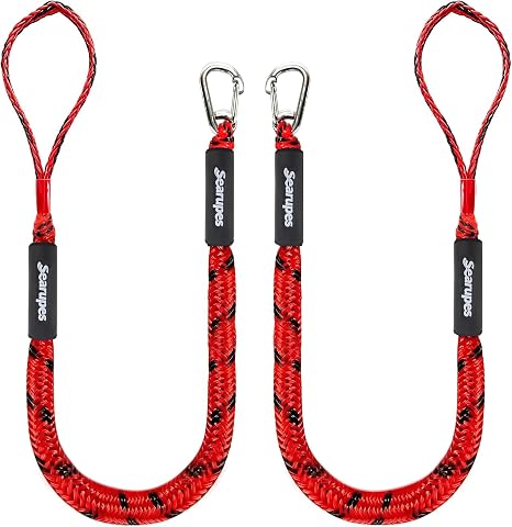 Bungee Dock Lines, Mooring Ropes for PWC, Pontoon, Watercraft