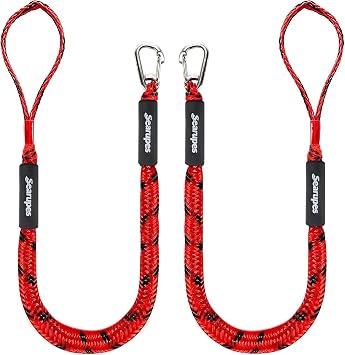 Bungee Dock Lines, Mooring Ropes for PWC, Pontoon, Watercraft
