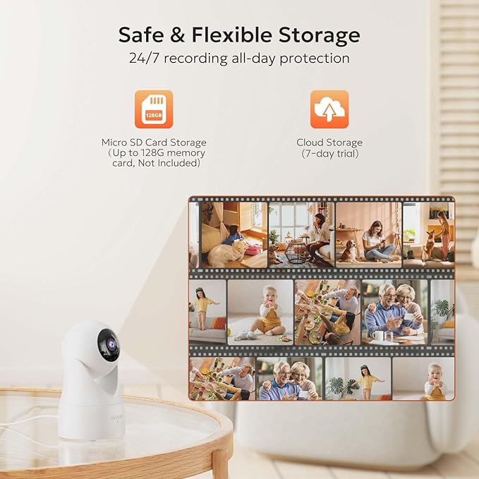 owltron 4pcs Indoor Pan/Tilt Security Camera 2K, Smart Cam for Home Security with Motion Detection, 2.4G WiFi with Phone APP, Baby/Pet Camera with IR Night Vision & Two Way Talk