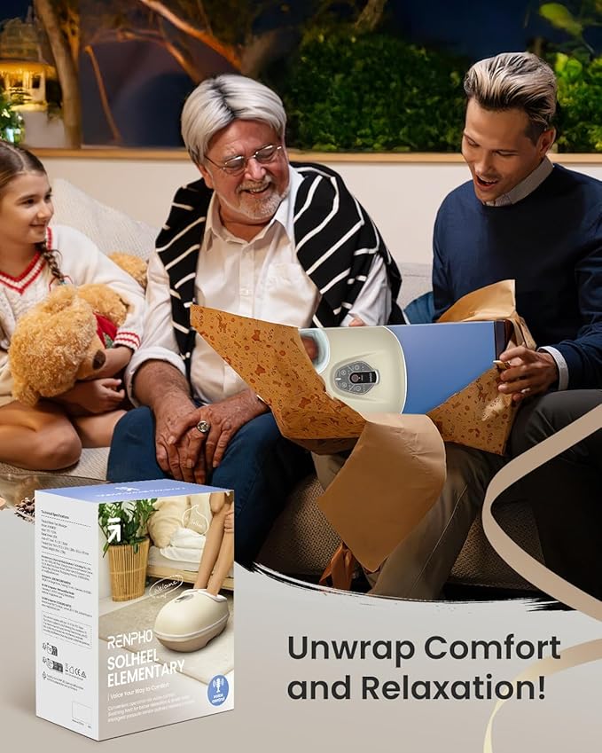 RENPHO Foot Massager Machine with Heat [2026 Upgraded], Shiatsu Foot Massager for Plantar Fasciitis, Christmas Gifts for Women, Cordless Control, 2026 Innovation Upgrade - Exclusive Voice Control