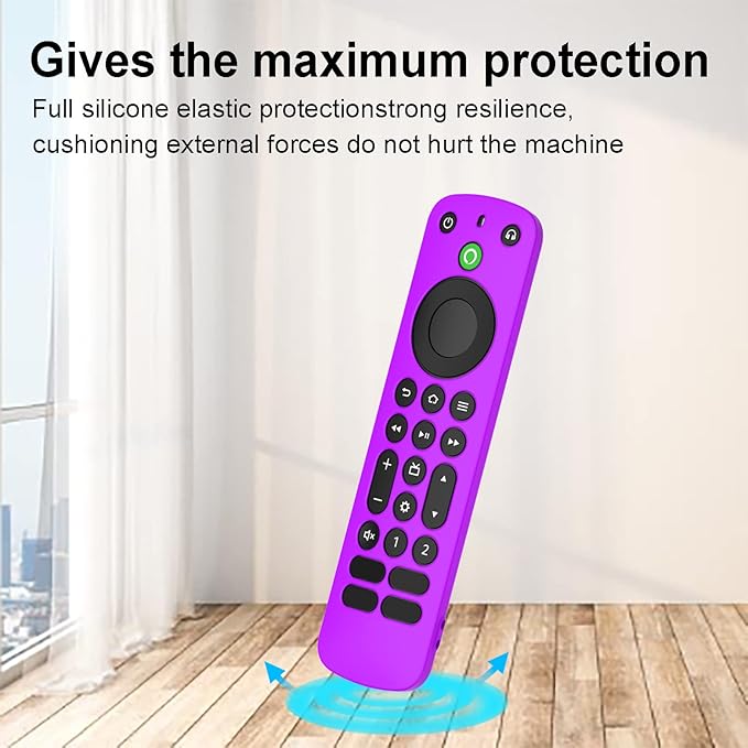 LEFXMOPHY Cover Compatible with Alexa Voice Remote Pro 2022 Case Purple Silicone Protective Protector with Lanyard