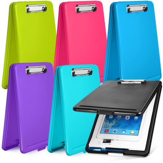 Chinco 6 Pcs Clipboard Folder with Storage, 9.5 x 13.5 Inch, Heavy Duty