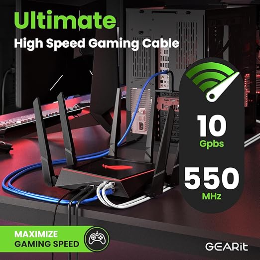 GEARit Cat 6 Ethernet Cable Pack - 50-Pack 0.5 ft Cat6 Ethernet Patch Cables | RJ45 Network Patch Cable, 10 Gbps Snagless Gold-Plated Connectors - Ethernet Cable Cat 6 for PC, TV, Router - Black
