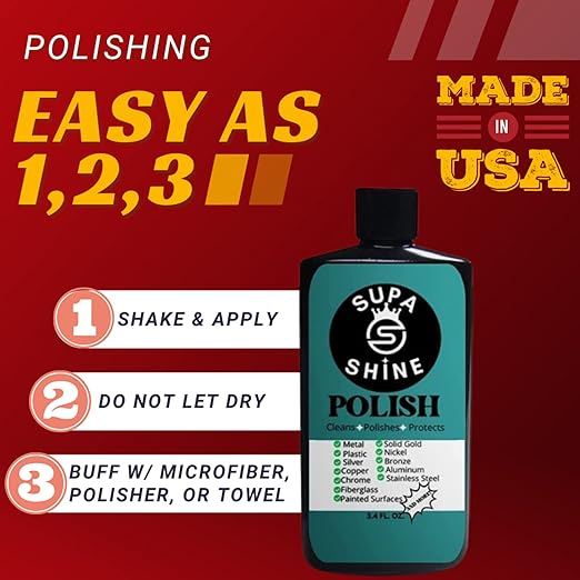 Metal Polish Cleaner for Chrome, Brass, Plastic, Aluminum, Copper, Rust, Fiberglass, and Stainless Steel