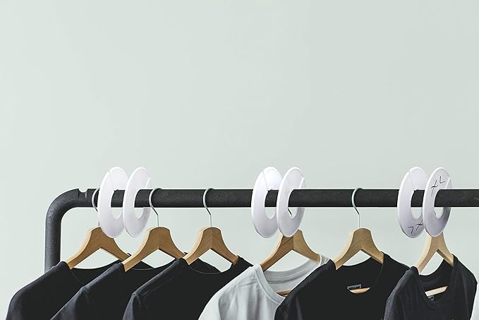 20 Pack Clothing Rack Size Dividers, Wardrobe Round Hangers Label Closet Dividers with 1 Piece Marker Pen for Clothes Organization(White, Blank)