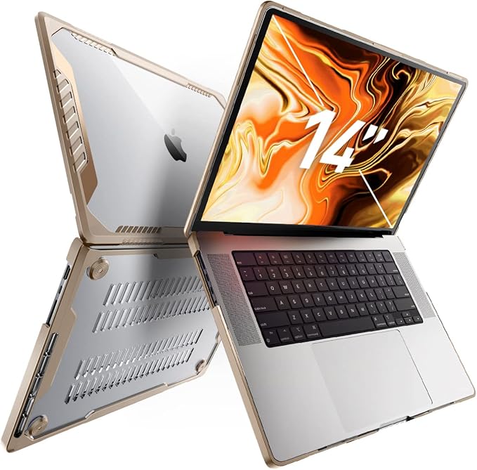 SUPCASE for MacBook Pro 14 Inch Case 2025-2021 (Unicorn Beetle), M5/M4/M3/M2/M1 Pro/Max A3434 A3185 A3401 A3112 A2918 A2992 A2779 A2442 Rugged Hard Shell Protective Cover for MacBook Pro 14", Tan