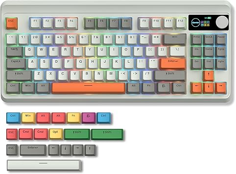 Womier M87 75% Mechanical Keyboard Tri-Mode with TFT Smart Display & Knob