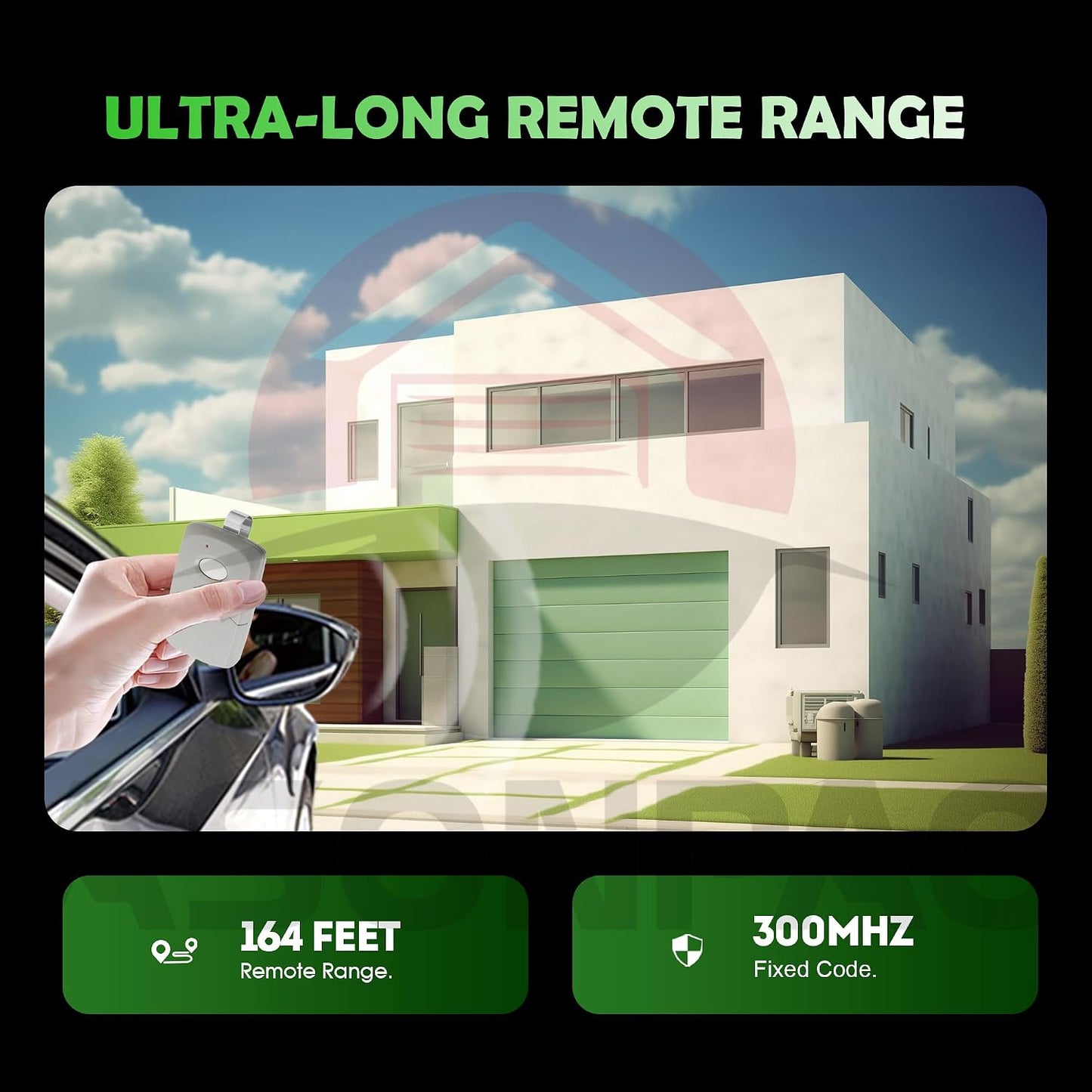 Multicode Gate Opener Remote 3-Pack – 300MHz, 164ft Range, FCC Certified, 3-Year Warranty
