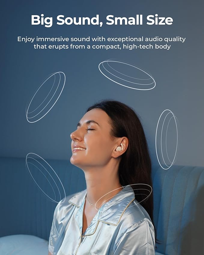 Lytmi CozySnug C1 Sleep Earbuds, Bluetooth 5.3 Noise-Blocking Sleep Headphones, App Control, Comfortable Fit, 3 Sizes of Ear Tips, 21H Playtime, Compact Design for Side Sleepers