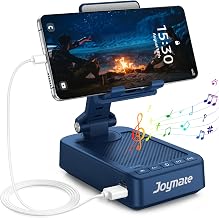Gifts for Men Women, Bluetooth Speaker Phone Stand with Charging Function 360° Rotable Adjustable Cell Phone Holder HD Surround Sound for Desk Fits All Phones,Tablet (Blue) - Image 1