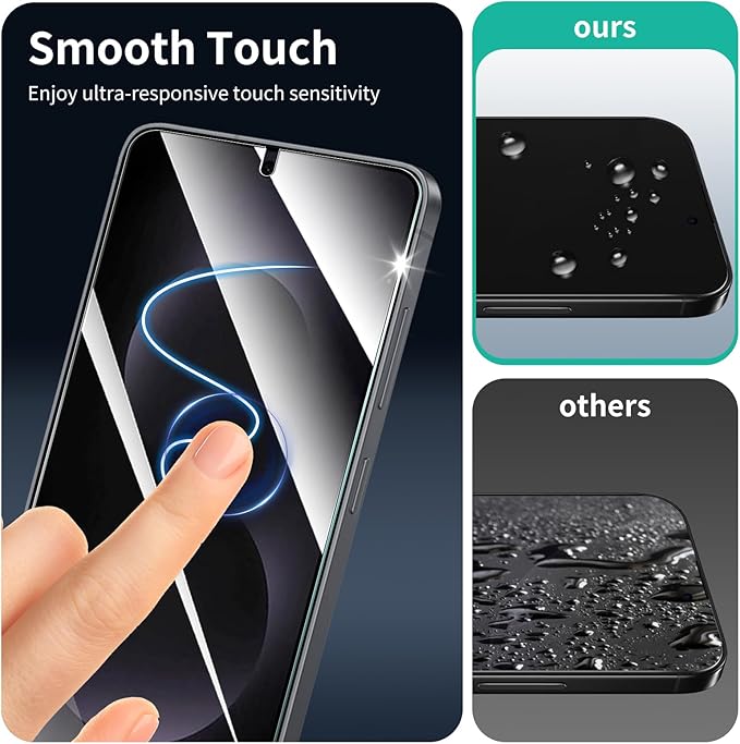 3*Screen Protector and 3*Camera Lens Protector for Samsung Galaxy S25 Edge with a Installation Alignment Aid, Double Shatterproof HD Tempered Glass Film, [9H Hardness][Anti-Shatter][Anti-Scratch]