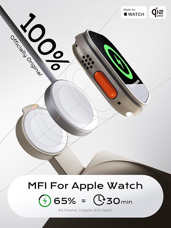 Premium 3-in-1 Qi2 Wireless Charging Station – 25W Fast Charge for iPhone, Apple Watch & AirPods | Sand