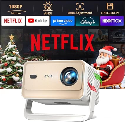 XGODY Gimbal N6 pro Smart Projector with Wifi6 and Bluetooth, 700 ANSI