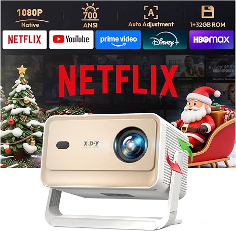 XGODY Gimbal N6 pro Smart Projector with Wifi6 and Bluetooth, 700 ANSI