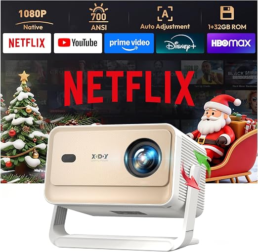 XGODY Gimbal N6 pro Smart Projector with Wifi6 and Bluetooth, 700 ANSI