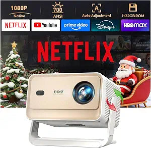XGODY Gimbal N6 pro Smart Projector with Wifi6 and Bluetooth, 700 ANSI