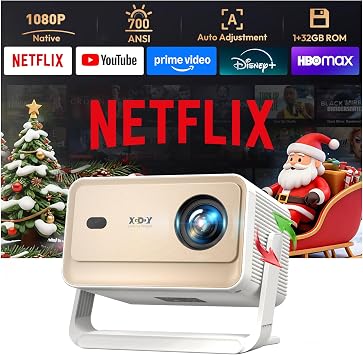 XGODY Gimbal N6 pro Smart Projector with Wifi6 and Bluetooth, 700 ANSI