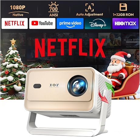XGODY Gimbal N6 pro Smart Projector with Wifi6 and Bluetooth, 700 ANSI