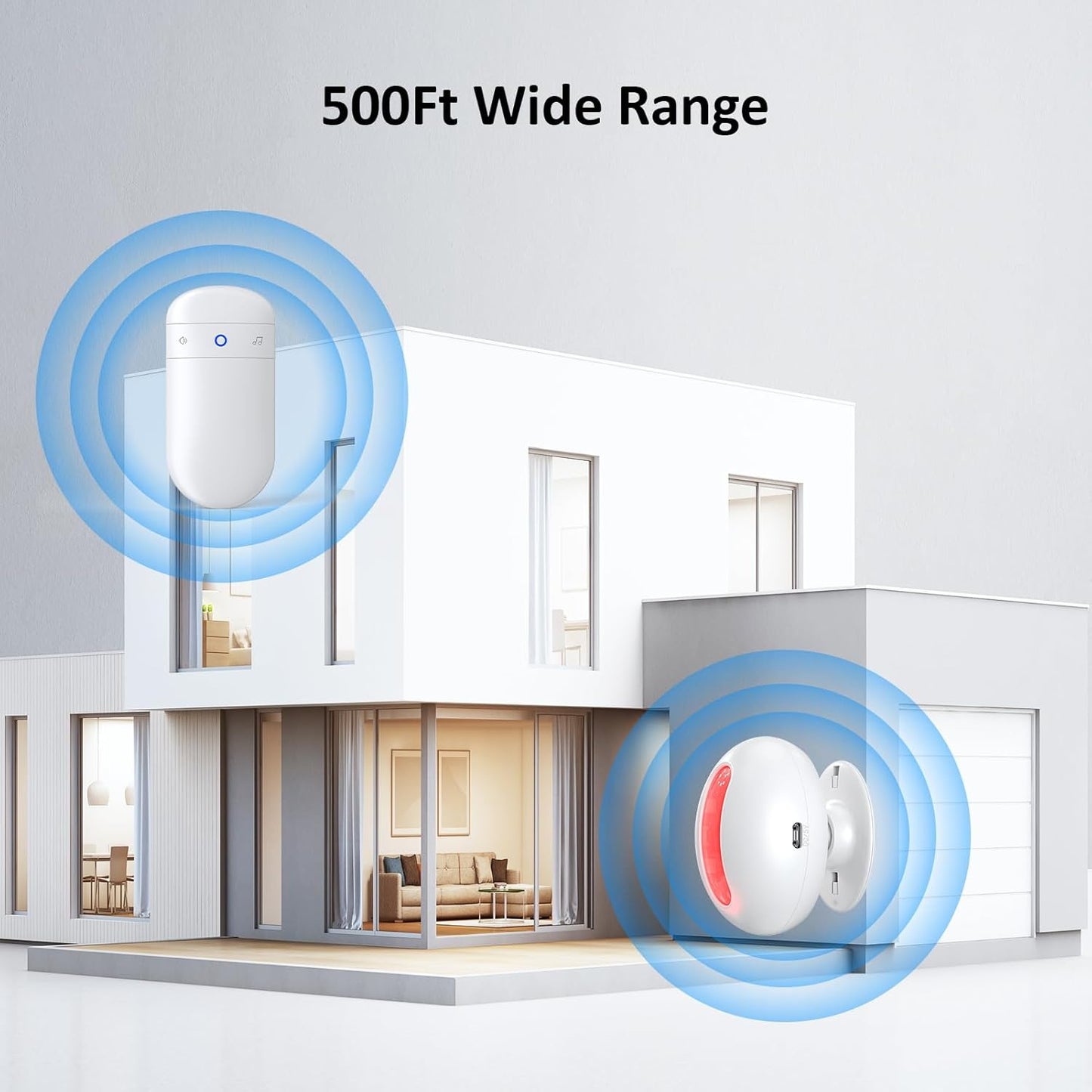 Wireless Motion Sensor Doorbell -Indoor Motion Detector Alarm, Door Chime for Business/Store/Office Entrance, Entry Alert Bell with Buzzer, USB/Battery Powered (1 Receiver + 1 Motion Sensor)