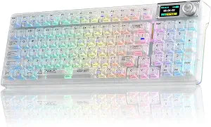 Aula F98Pro V3 Wireless Mechanical Gaming Clear Keyboard with Screen & Knob
